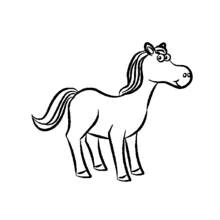 Coloriage Cheval debout avec un grand sourire