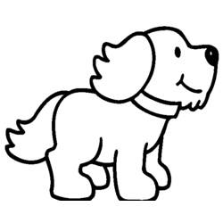 Coloriage Chien debout avec une grande oreille tombante