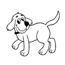 Coloriage Chien souriant avec une tache sur l'œil