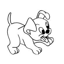 Coloriage Chien joueur qui tire la langue