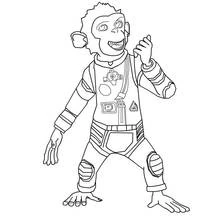 Coloriage Chimpanzé en combinaison spatiale