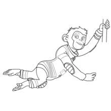 Coloriage Chimpanzé en scaphandre flottant