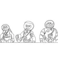 Coloriage Chimpanzés astronautes en combinaison spatiale