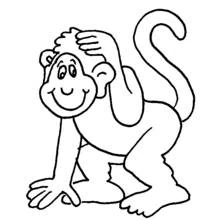 Coloriage Chimpanzé se gratte la tête