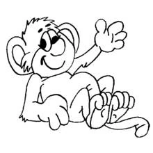 Coloriage Chimpanzé qui fait coucou