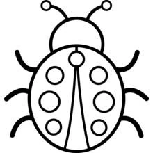 Coloriage Coccinelle avec des points ronds sur le dos