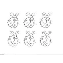 Coloriage Coccinelle répétée en six exemplaires