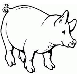 Coloriage Cochon debout avec la queue en tire-bouchon