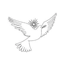 Coloriage Colombe volant avec une branche d'olivier