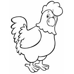 Coloriage Coq debout et fier