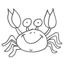 Coloriage Crabe souriant avec ses grosses pinces levées