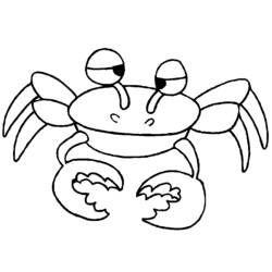 Coloriage Crabe aux grands yeux et pinces ouvertes