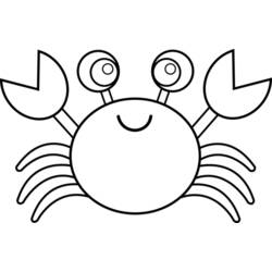 Coloriage Crabe au corps rond et souriant