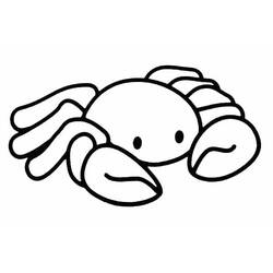 Coloriage Crabe souriant vu de face