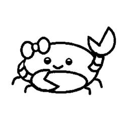 Coloriage Crabe souriant avec une grande pince