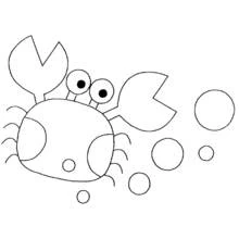Coloriage Crabe entouré de bulles