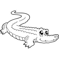 Coloriage Crocodile à la queue enroulée