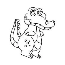 Coloriage Crocodile debout sur deux pattes
