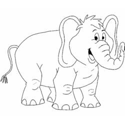 Coloriage Éléphant souriant aux grandes oreilles