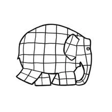 Coloriage Éléphant patchwork façon Elmer