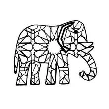 Coloriage Éléphant au motif mosaïque géométrique