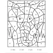 Coloriage Éléphant coloriage magique par numéros