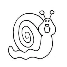 Coloriage Escargot souriant à la coquille en spirale