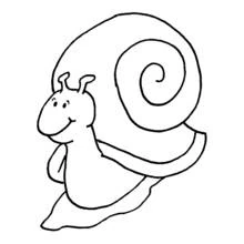 Coloriage Escargot souriant à grande coquille