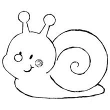 Coloriage Escargot au visage souriant