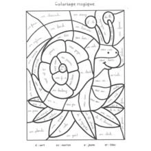 Coloriage Escargot du coloriage magique sur les sons