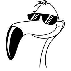 Coloriage Flamant Rose avec lunettes de soleil stylées