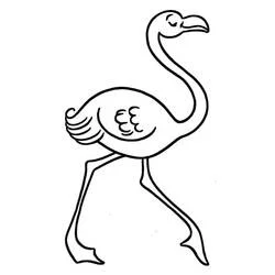 Coloriage Flamant rose debout majestueusement