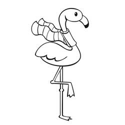Coloriage Flamant rose portant un foulard