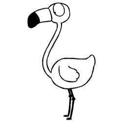 Coloriage Flamant rose debout sur une patte