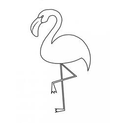 Coloriage Flamant rose debout sur une patte