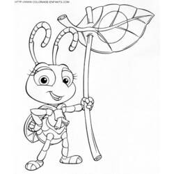 Coloriage Fourmi tenant une feuille comme un parasol Coloriage Fourmi tenant une feuille comme un parasol