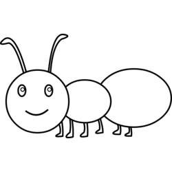 Coloriage Fourmi au grand sourire Coloriage Fourmi au grand sourire