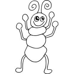 Coloriage Fourmi debout les bras levés Coloriage Fourmi debout les bras levés