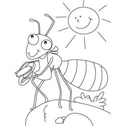 Coloriage Fourmi souriante sous le soleil Coloriage Fourmi souriante sous le soleil