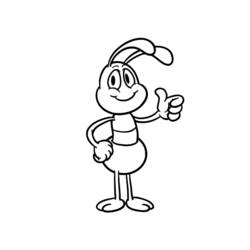 Coloriage Fourmi qui fait un pouce levé Coloriage Fourmi qui fait un pouce levé