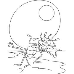Coloriage Fourmi transportant une grosse noix Coloriage Fourmi transportant une grosse noix