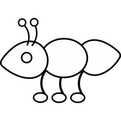 Coloriage Fourmi aux formes rondes et simples Coloriage Fourmi aux formes rondes et simples