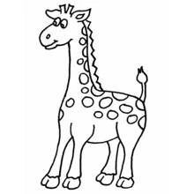 Coloriage Girafe debout qui sourit