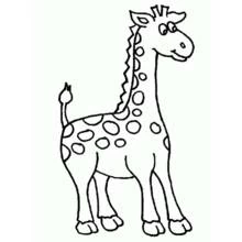 Coloriage Girafe debout au sourire joyeux
