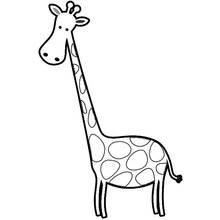 Coloriage Girafe debout de profil