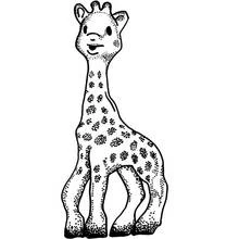 Coloriage Girafe debout au visage souriant