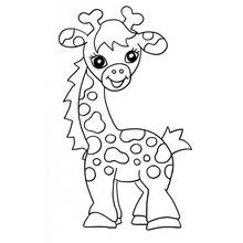 Coloriage Girafe aux grands yeux et au corps tacheté