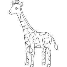 Coloriage Girafe debout avec un pelage tacheté