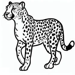 Coloriage Guépard debout de profil