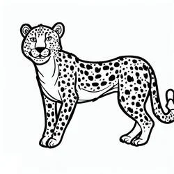 Coloriage Guépard debout de profil